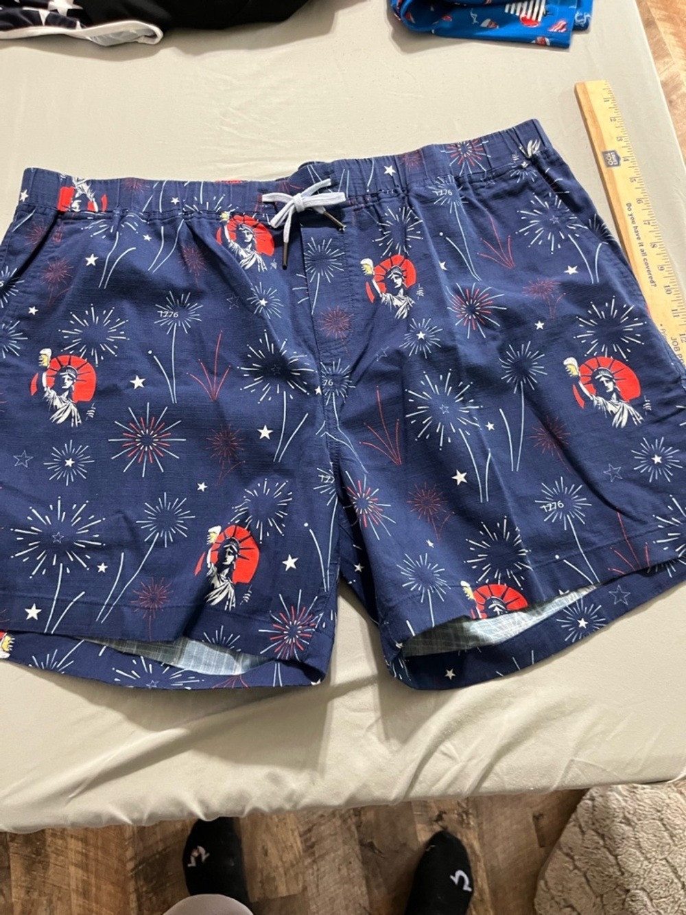 Grunt Style 2XL Navy & Red Patriotic Swim Shorts